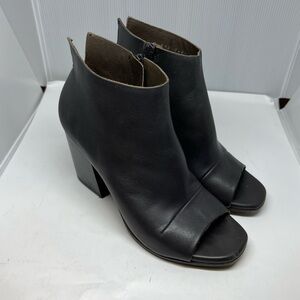 Coclico Brown Leather Open Toe Heeled Ankle Boots